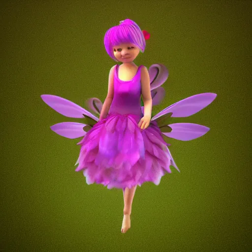 Prompt: 3 d render of a cute flower fairy