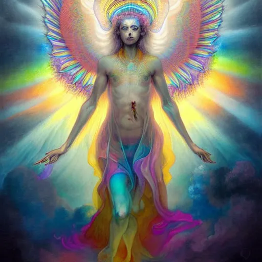 psychedelic angelic celestial being by rembrandt and