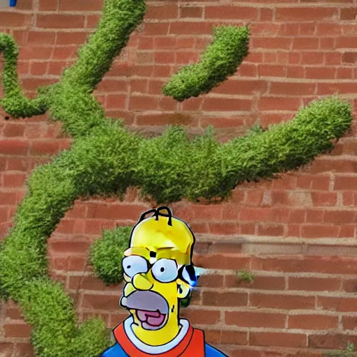 Prompt: highly detailed photograph of homer simpson as a bush