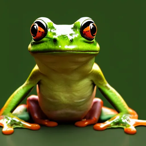 Image similar to frog with a human body