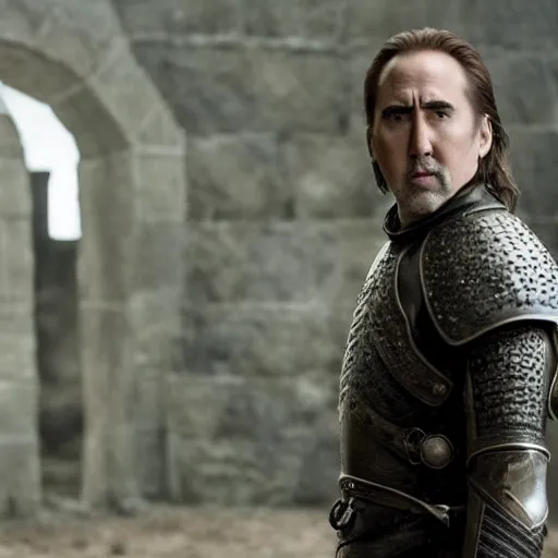 Prompt: nicholas cage as jaimie lannister in game of thrones