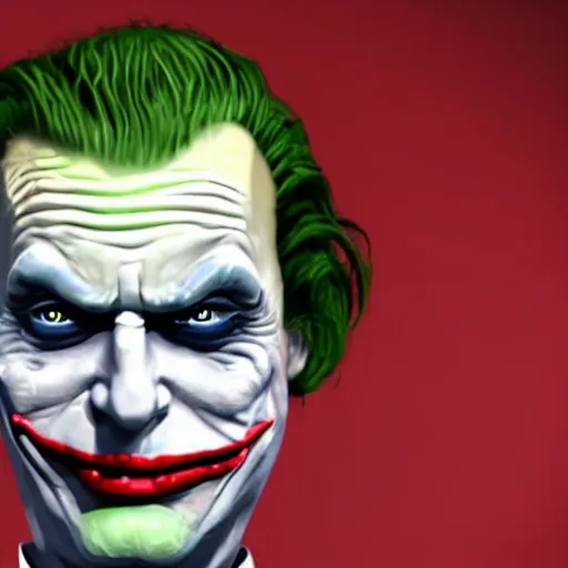 Image similar to donald trump as the joker, rendered in unreal engine
