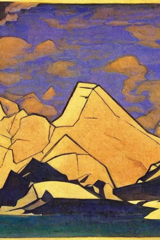 Image similar to thor, marvel, artwork by nicholas roerich,