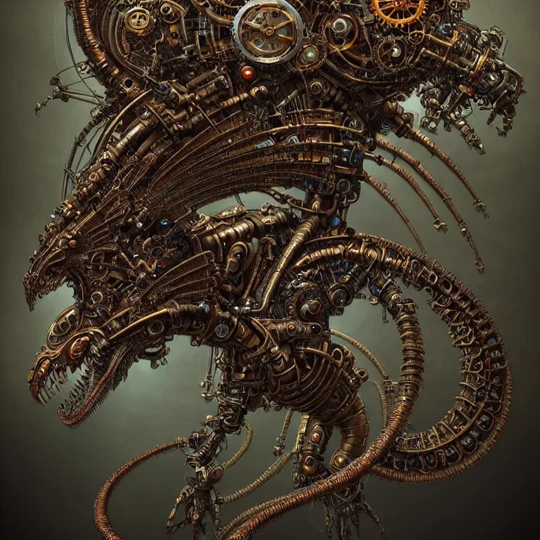 Prompt: steampunk cybernetic biomechanical quetzalcoatl with wings, 3 d model, very coherent symmetrical artwork, unreal engine realistic render, 8 k, micro detail, intricate, elegant, highly detailed, centered, digital painting, artstation, smooth, sharp focus, illustration, artgerm, tomasz alen kopera, wlop