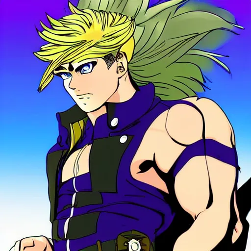 Image similar to Billy Herrington in JoJo's bizarre adventure anime style