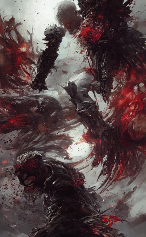 Image similar to full body shot Guts Berserk, digital 2d, extremely detailed, made by wlop, maxwell boas, Naranbaatar Ganbold, Raymond Swanland and Ruan Jia. Masterpiece. Repin. Greg Rutkowski