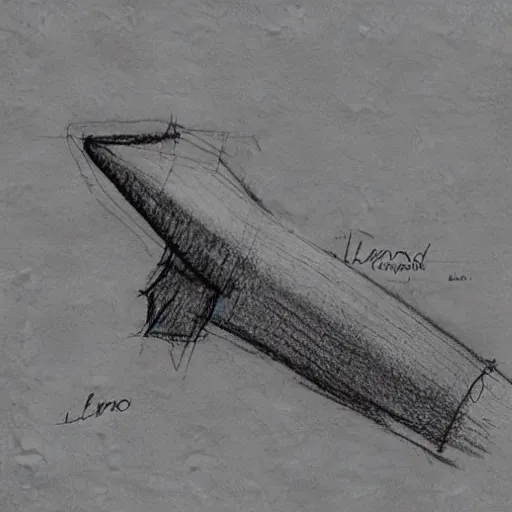 Image similar to lenoardo da vinci sketch of modern rocket