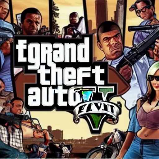 Prompt: Grand Theft Auto logo, with VI at the bottom