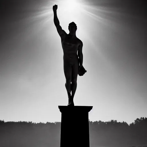 Prompt: ryan gosling as roman statue, dramatic light, exposition