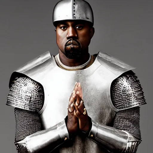 Prompt: kanye west wearing medieval armor