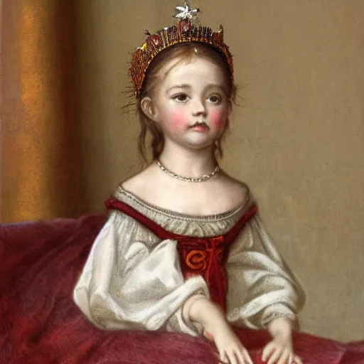 Prompt: child girl crowned roman empress