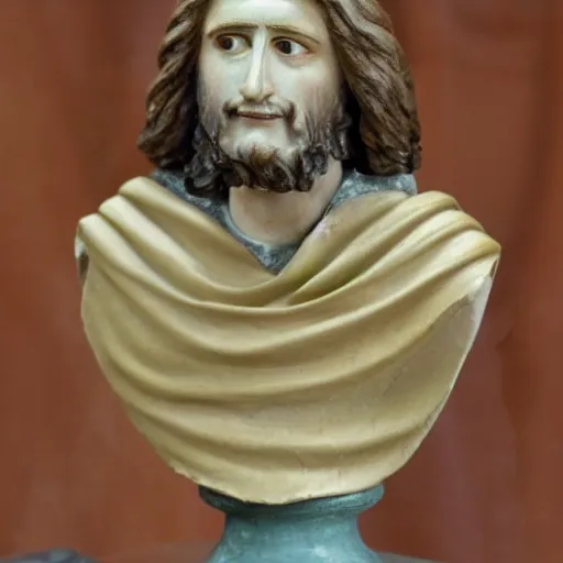 Image similar to holy roman chalkware Jesus bust antique painted sacred Catholic