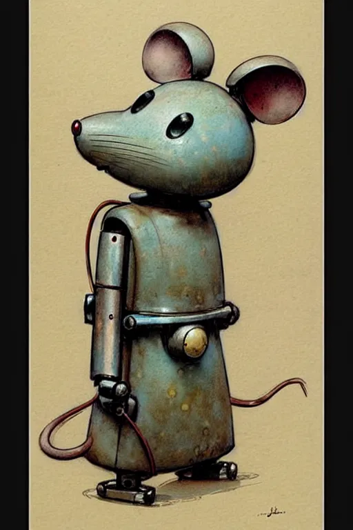 Image similar to ( ( ( ( ( 1 9 5 0 s retro robot mouse. muted colors. ) ) ) ) ) by jean - baptiste monge!!!!!!!!!!!!!!!!!!!!!!!!!!!!!!