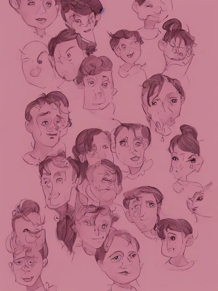 Image similar to pink faces filling the page by disney concept artists, blunt borders, golden ratio, beautiful light