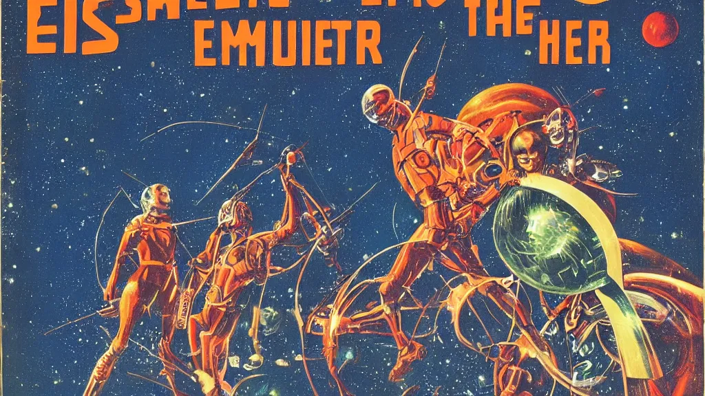 Image similar to sci fi book cover from the 1970's by Ed Emshwiller