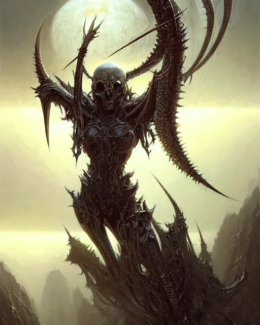 Image similar to The last enemy that shall be destroyed is death, artwork by artgerm, scifi, D&D, extraordinary phenomenon, fantasy, intricately detailed, elegant, digital painting, smooth, cryengine, sharp focus, art by Greg Rutkowski, art by Ruth Asawa, art by Ted Nasmith, art by H.R. Giger