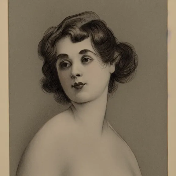 Prompt: a highly detailed portrait in the style of charles dana gibson and in the style of john currin.