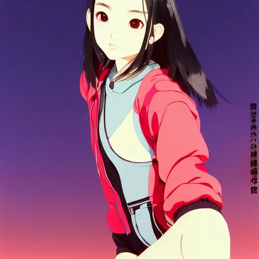 Prompt: a beautiful japanese natalie portman gravure model, wearing oversized native designer bomber jacket and leotard with overalls, bulky poofy bomber jacket with mesoamerican patterns, mesoamerican native street fashion, gapmoe yandere grimdark, trending on pixiv fanbox, painted by greg rutkowski makoto shinkai takashi takeuchi studio ghibli, akihiko yoshida