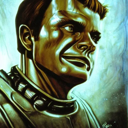 Image similar to captain james tiberius kirk by h. r. giger