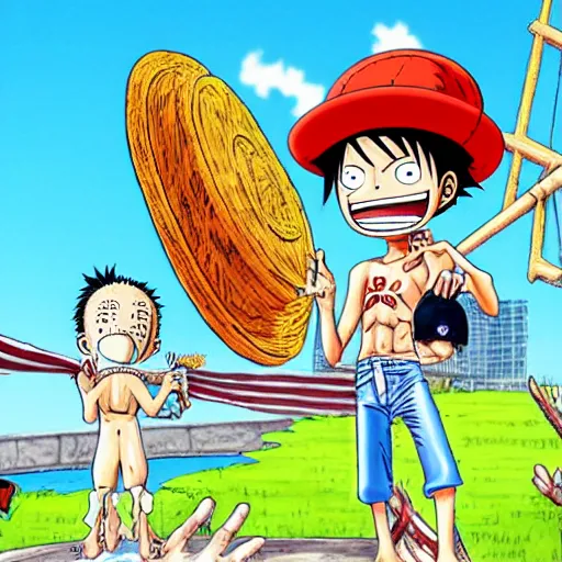 Prompt: president trump as luffy in one piece