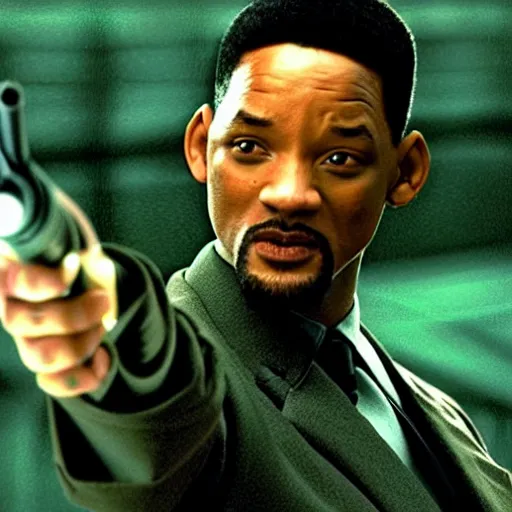 Image similar to Will Smith playing Neo in The Matrix (1999)