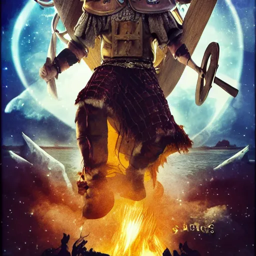 Prompt: vikings in space, movie poster