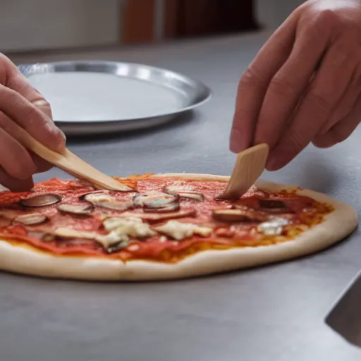 Prompt: A still of the Emperor making a pizza, 4k, photograph, ultra realistic, highly detailed, professional lighting