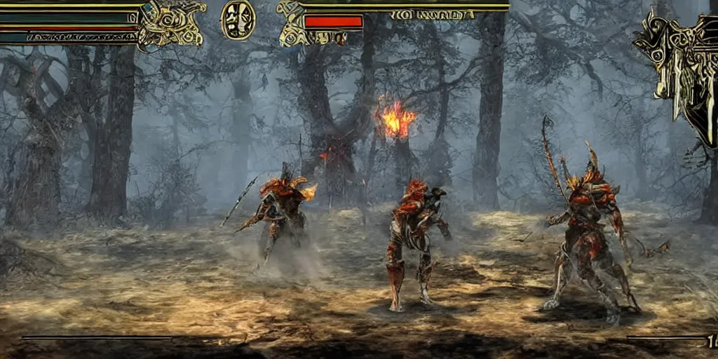 Image similar to elden ring gameplay on playstation 1 ( 1 9 9 5 )