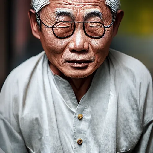 Prompt: asian man as old as time, extreme detail, photorealistic