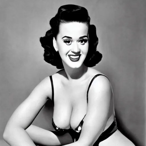 Prompt: katy perry pin up, award winning, 1 9 5 0 s