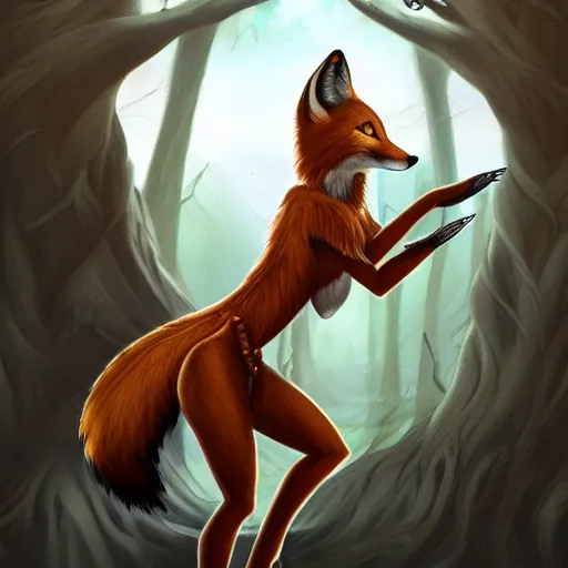 Prompt: award-winning extremely detailed FurAffinity fantasy art of a natural beautiful female warrior fox with a long tail and black paws, 4k, realistic shading, Hibbary, Dark Natasha, Goldenwolf, trending on FurAffinity