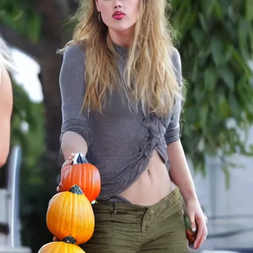 Prompt: gourd amber heard hybrid intercross mix as a gourd