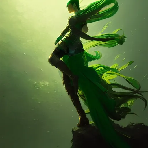 Prompt: green lady fighting red 3, high intricate details, rule of thirds, golden ratio, cinematic light, anime style, art station, by greg rutkowski