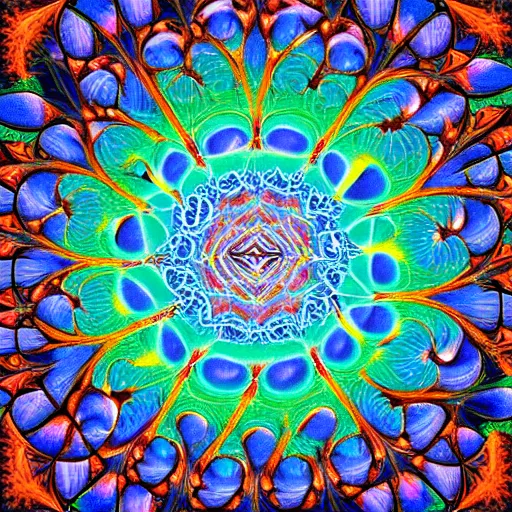 Image similar to fractal all seeing eye psychedelic painting consciousness peaking through the veil