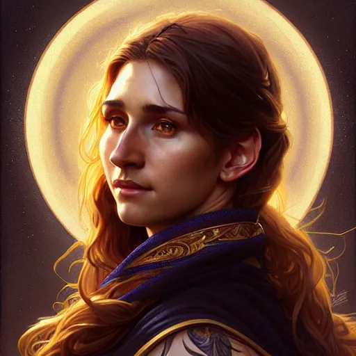 Image similar to lionel messi as a female, d & d style, fantasy, intricate, elegant, highly detailed, digital painting, artstation, concept art, matte, sharp focus, illustration, art by artgerm and greg rutkowski and alphonse mucha