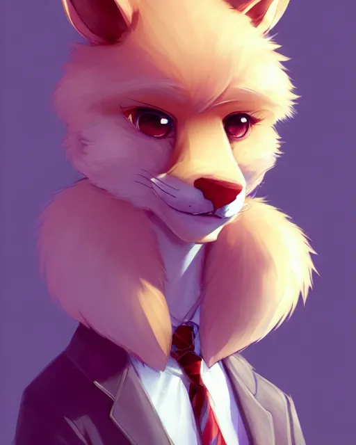 Image similar to character concept art of a cute male anthropomorphic furry | | adorable, a detective, key visual, realistic shaded perfect face, tufted softly, fine details by stanley artgerm lau, wlop, rossdraws, james jean, andrei riabovitchev, marc simonetti, and sakimichan, trending on weasyl