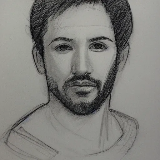 Prompt: markplier portrait sketch drawn by da vinci, sketch, traditional art