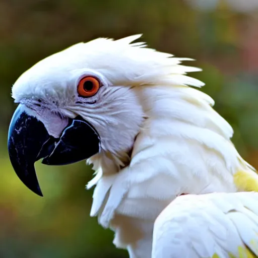 Prompt: close up of an albino macaw phwasant
