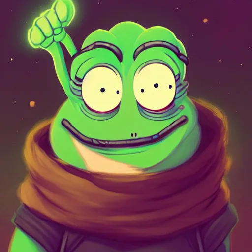 Image similar to happy pepe the miner in the cave, art by lois van baarle and loish and ross tran and rossdraws and sam yang and samdoesarts and artgerm and saruei and takaya imamura