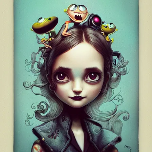 Prompt: Lofi portrait Pixar style by Joe Fenton and Stanley Artgerm and Tom Bagshaw and Tim Burton