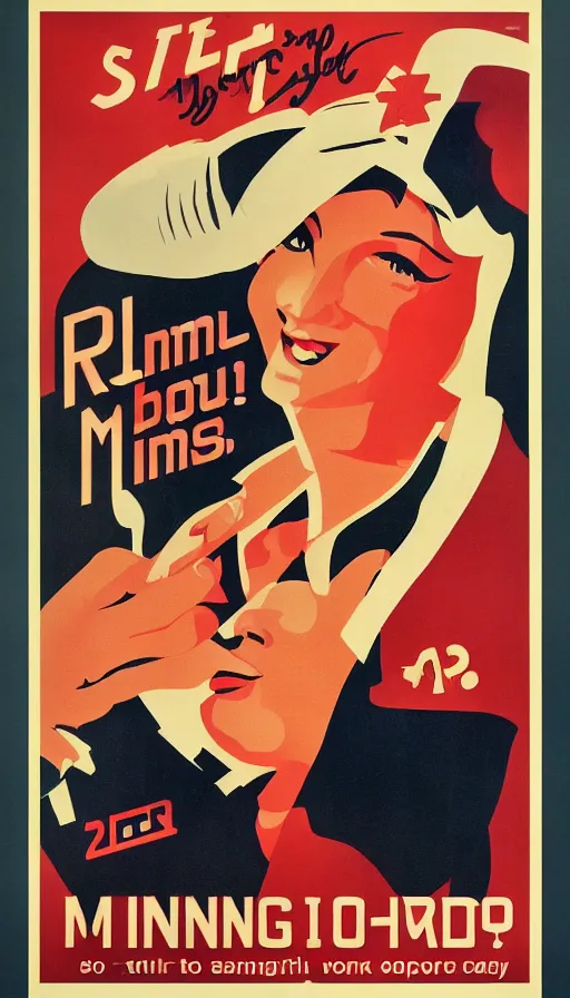 Image similar to retro propaganda poster for mining, beautiful woman in work clothes