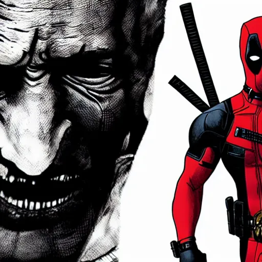 Image similar to deadpool in the walking dead 4 k detailed super realistic