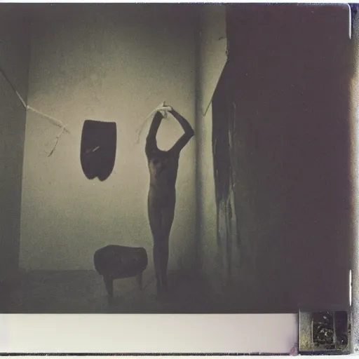 Image similar to photograph of occult ritual in government facility, annie liebovitz, fritz lang, and beksinski, cursed polaroid, color 3 5 mm