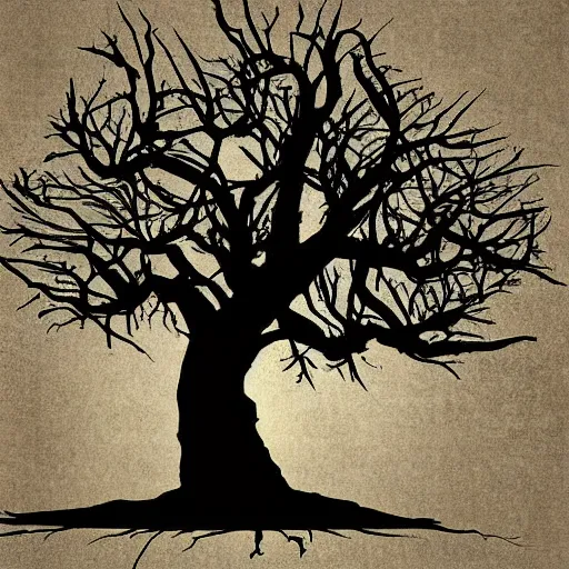 Image similar to Tree of Death, digital art