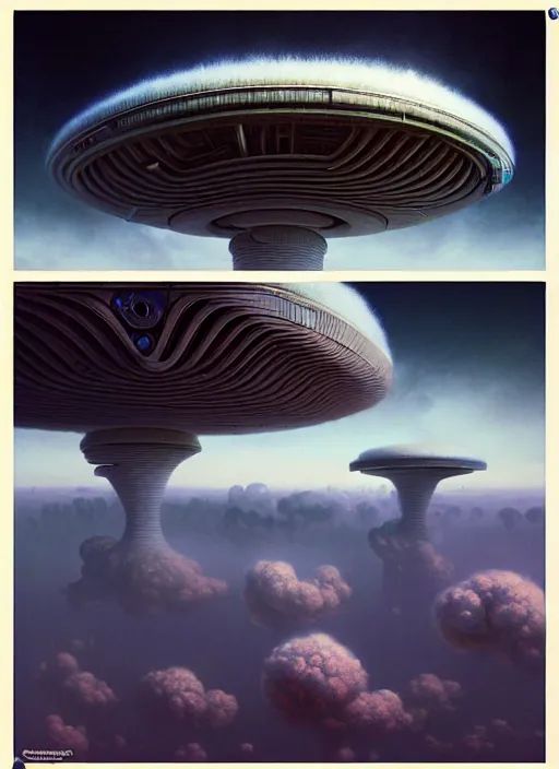 Image similar to a hyper - detailed 3 d render of venusian cloud farms, surrealism!!!!! surreal concept art, lifelike, photorealistic, digital painting, aesthetic, smooth, sharp focus, artstation hd, by greg rutkowski, bruce pennington, valentina remenar and asher duran,