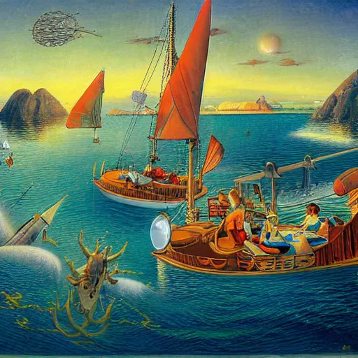 Prompt: yachting club by michael hutter