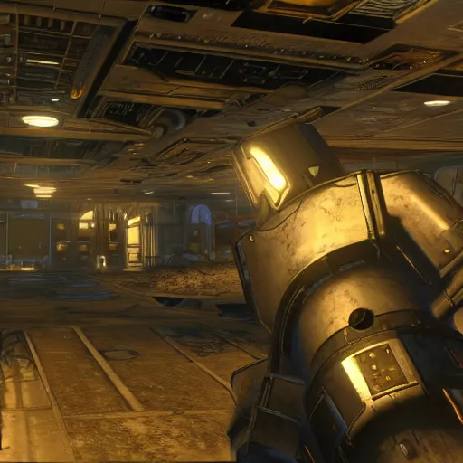 Image similar to photo of deep space nine, fallout 4 gameplay