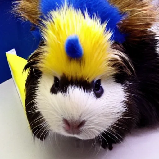 a guinea pig wearing a sonic the hedgehog costume Stable Diffusion