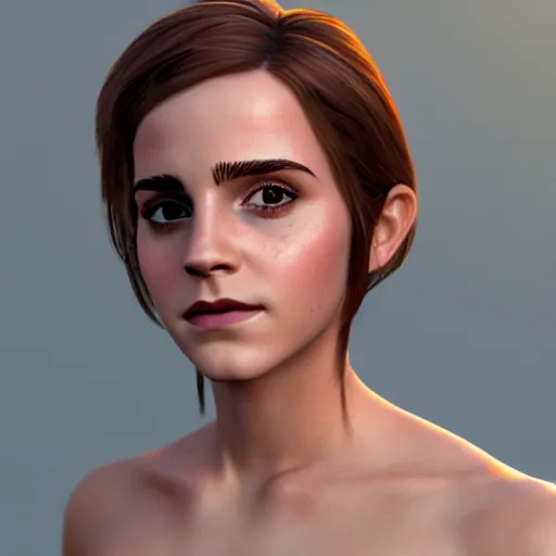 Image similar to textured film grain emma watson as a pixar character cgsociety octane render unreal engine redshift render trending on artstation trending on artstation render blender behance cg superhero