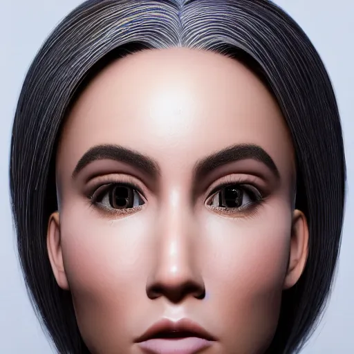 Image similar to “These 3D portraits are unbelievably incerdibly realistic. unreal engine 5. nvidia hairworks. RTX. portrait of Gorgeous girl with white hair and perfect face. In bodysuit. very high detailed. By Charli Amani. ultra by Vishwesh Taskar By Bobbang. perfect facial detail, beautiful, elegant. Portrait. Trenfing Artstation Pro .